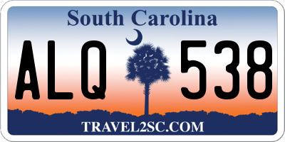 SC license plate ALQ538