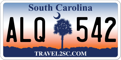 SC license plate ALQ542