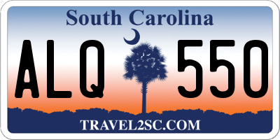 SC license plate ALQ550