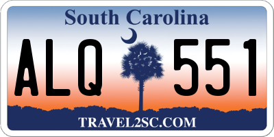 SC license plate ALQ551