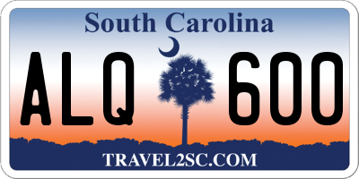 SC license plate ALQ600