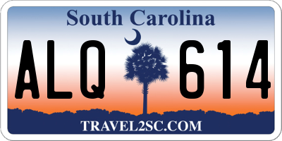 SC license plate ALQ614