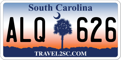 SC license plate ALQ626