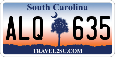 SC license plate ALQ635