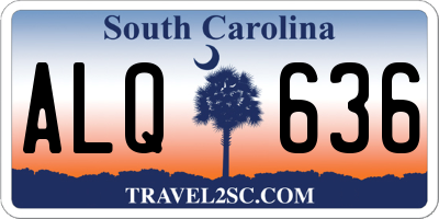 SC license plate ALQ636