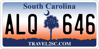 SC license plate ALQ646