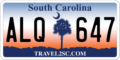 SC license plate ALQ647