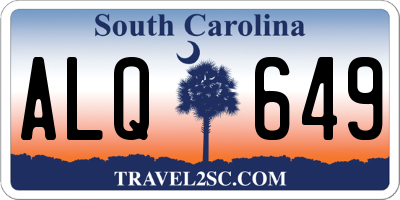 SC license plate ALQ649