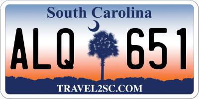 SC license plate ALQ651