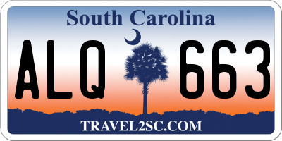 SC license plate ALQ663