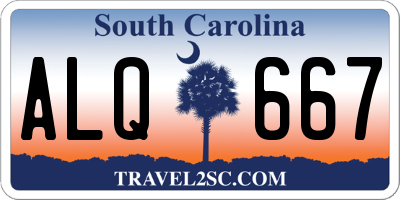 SC license plate ALQ667
