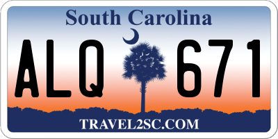 SC license plate ALQ671