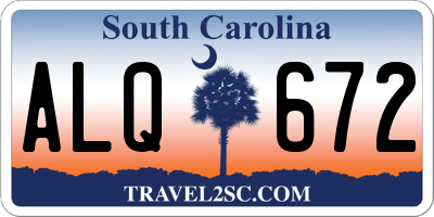 SC license plate ALQ672