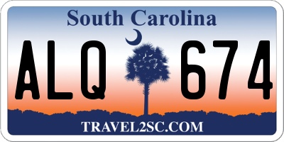 SC license plate ALQ674