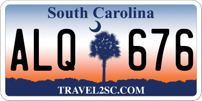 SC license plate ALQ676