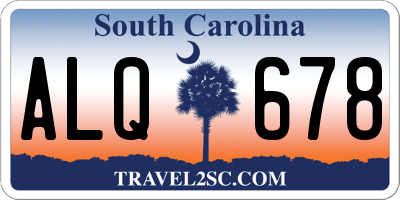 SC license plate ALQ678