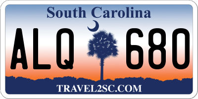 SC license plate ALQ680