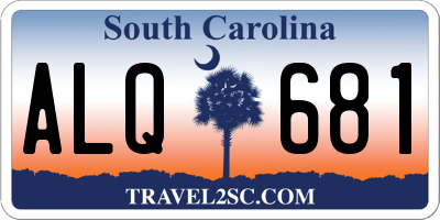 SC license plate ALQ681