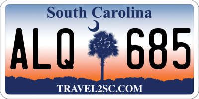 SC license plate ALQ685