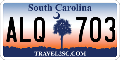 SC license plate ALQ703