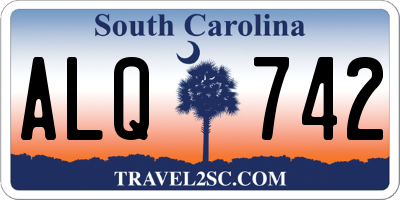 SC license plate ALQ742