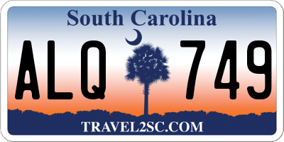 SC license plate ALQ749