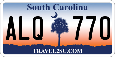 SC license plate ALQ770