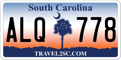 SC license plate ALQ778