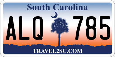 SC license plate ALQ785