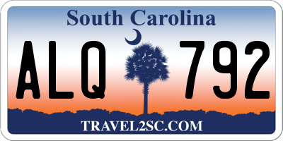 SC license plate ALQ792