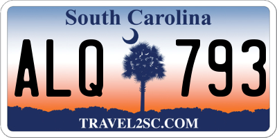SC license plate ALQ793