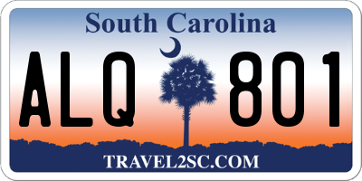 SC license plate ALQ801