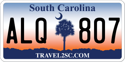 SC license plate ALQ807