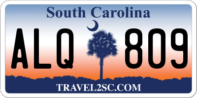 SC license plate ALQ809