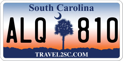 SC license plate ALQ810