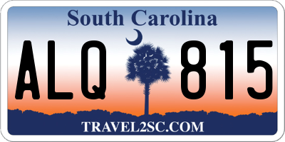 SC license plate ALQ815