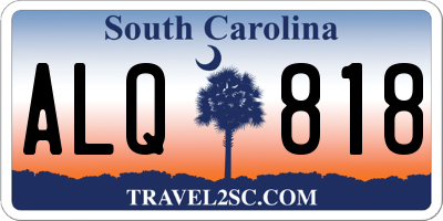 SC license plate ALQ818