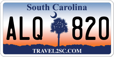 SC license plate ALQ820