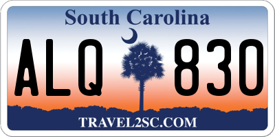 SC license plate ALQ830