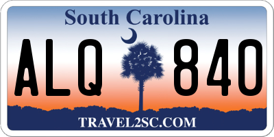SC license plate ALQ840