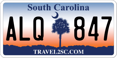 SC license plate ALQ847