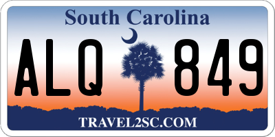 SC license plate ALQ849