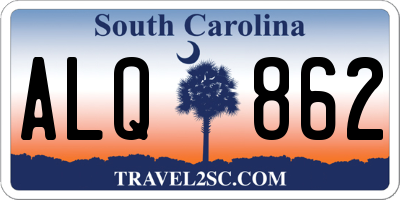 SC license plate ALQ862