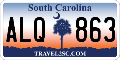 SC license plate ALQ863