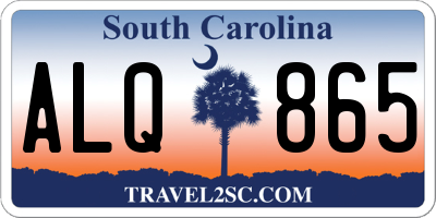 SC license plate ALQ865