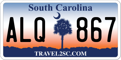 SC license plate ALQ867