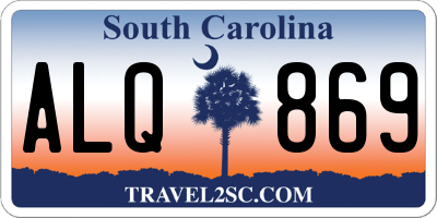 SC license plate ALQ869