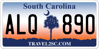 SC license plate ALQ890