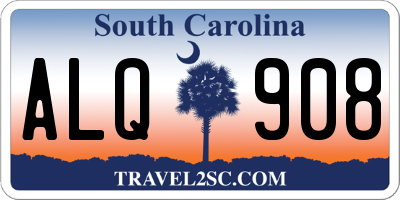 SC license plate ALQ908