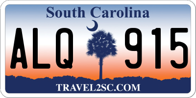 SC license plate ALQ915